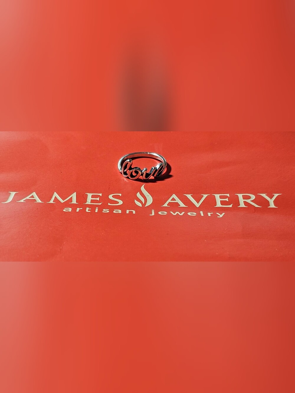 Retired James Avery Sterling Live Script Ring